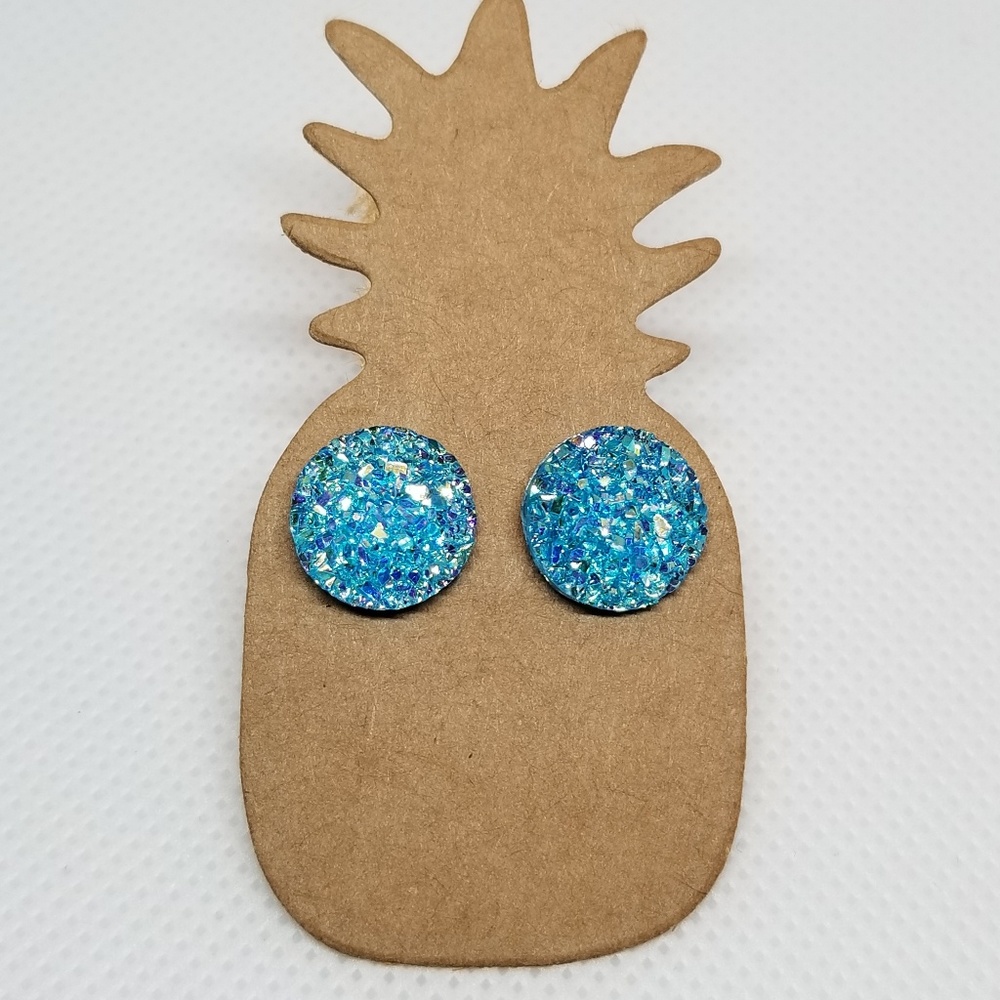 FAUX DRUZY POST EARRING